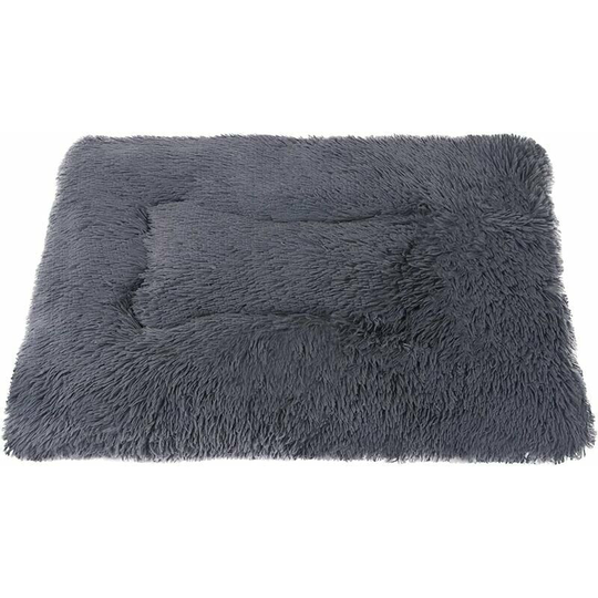 Machine Washable Dog Mat Double Sided Dog Bed Blanket Usable Pet Bed (s 56/36CM, Dark Grey)