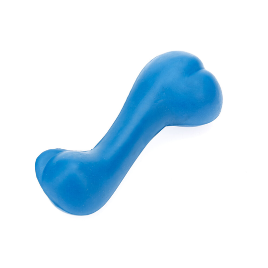 Blue Large Solid Strong Tough Hard Rubber Dog Treat Bone Fetch Toys