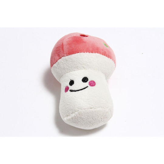 Dog Chew Toys Squeaky Toy for Pets red mushroom