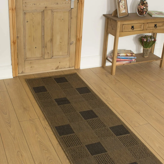 Barker Ridge Flatweave Brown Hallway Runner Rug