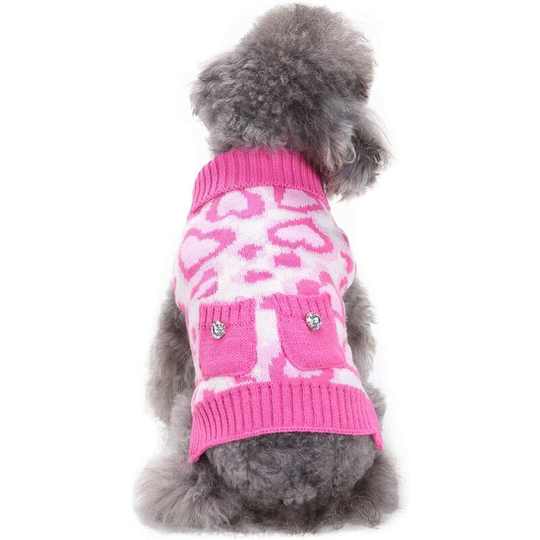 Pet Dog Sweaters Cartoon Warm Winter Pet Cat Sweater Christmas Chihuahua Clothes (XXL)