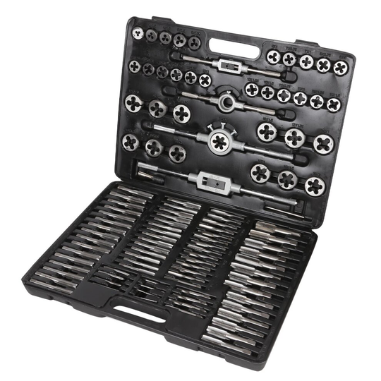 110 Pcs Tap And Die Set Metric Thread Cutting Tool Premium Kit