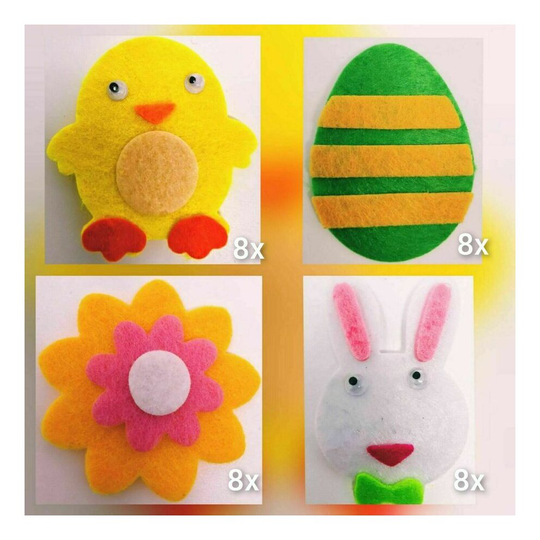 32x Easter Felt Stickers - Sticky Back - Easter Craft / Card Making
