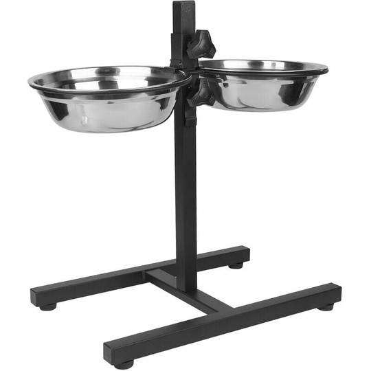 Bar with 2 stainless steel feeders - 2 x 1800 ml - For dogs