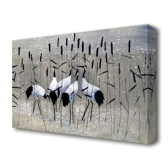 Bird Treat Wild Life - Wrapped Canvas Painting Print