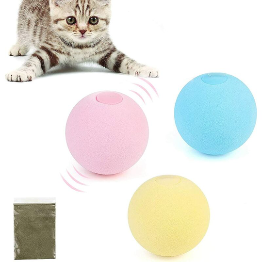 Cat Toys Interactive Cat Toy for Indoor Cats Catnip Toys for Kitten Kitty Toys 3Pcs Cat Ball with 3 Lifelike Animal Chirping Sounds