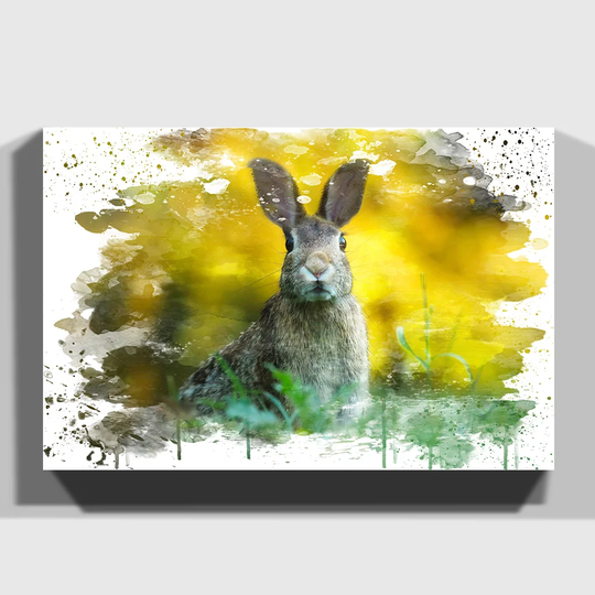'Rabbit Hare in a Meadow' Graphic Art Print
