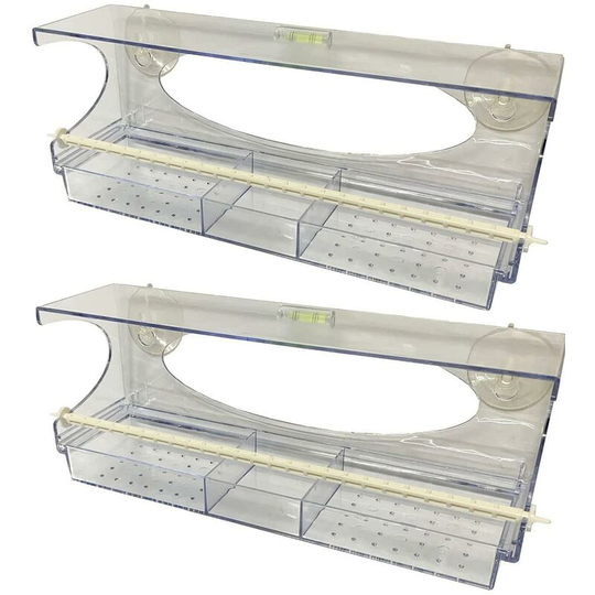 Set of 2 x Tyneham Clear View Wide Window Bird Feeders