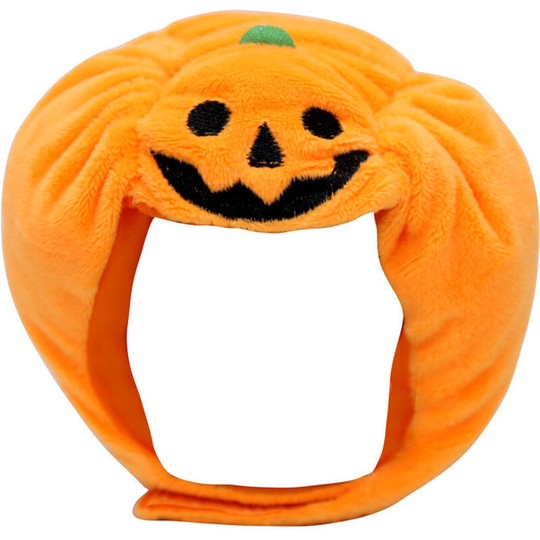 Halloween Pumpkin Cap Cute Headgear Adjustable Pumpkin Hat Warm Pet Hat Festival Head Accessory for Cat Dog Kitten Puppy (Orange-Size Large)