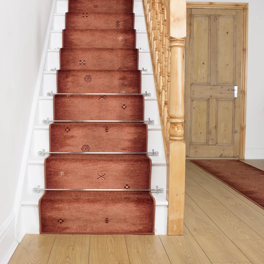 Almada Twist Pile Terracotta Stair Runner Rug