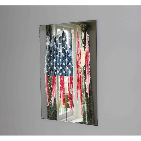 Vintage Watercolour American Flag Wall Mounted Accent Mirror