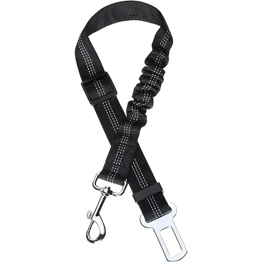 Dog Belt Car Dog Belt with Shock Absorption System and Adjustable Strong Carabiner Harness for Dog and Cat, Black