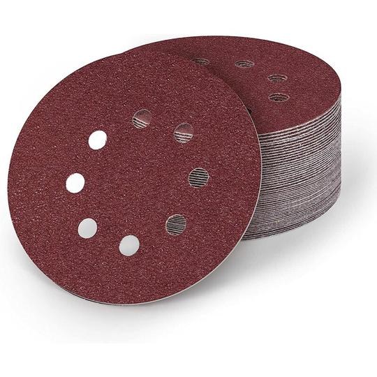 125mm Sanding Discs 80/120 Grits, 50Pcs 125mm Sandpaper, 5 Inch Hook and Loop Disc for Random Orbital Sander(8 Holes)