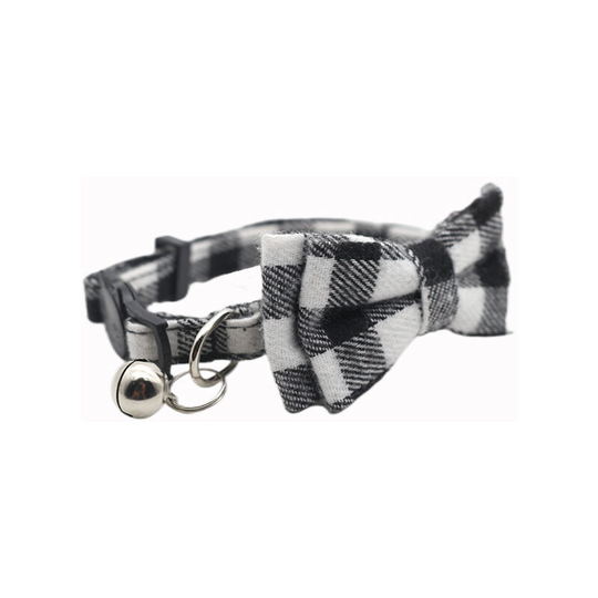 Anti Strangling Cat Collar, Cat Collar with Bell and Bow Tie, Cute Collars for Kitten and Cats, 1 Pack, Black