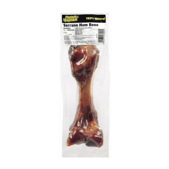 (XL, May Vary) Munch & Crunch Serrano Ham Bone Dog Treat