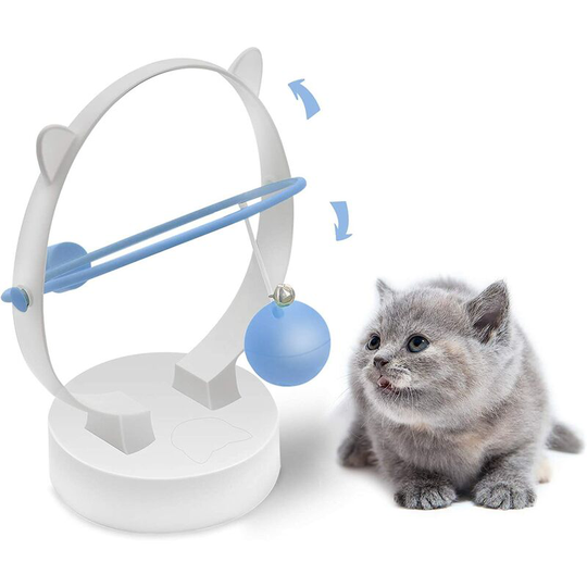 Interactive Indoor Cat Toys - Automatic Kinetic Swing - Electronic Toys, Feathers - For Cats (Blue)