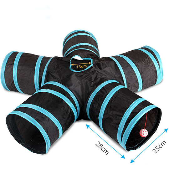 Muff - Cat Tunnel Toy, Foldable Cat Theater Pet Play Tunnel Tube for Cats, Puppy Cat Tunnel Toy 5 Way