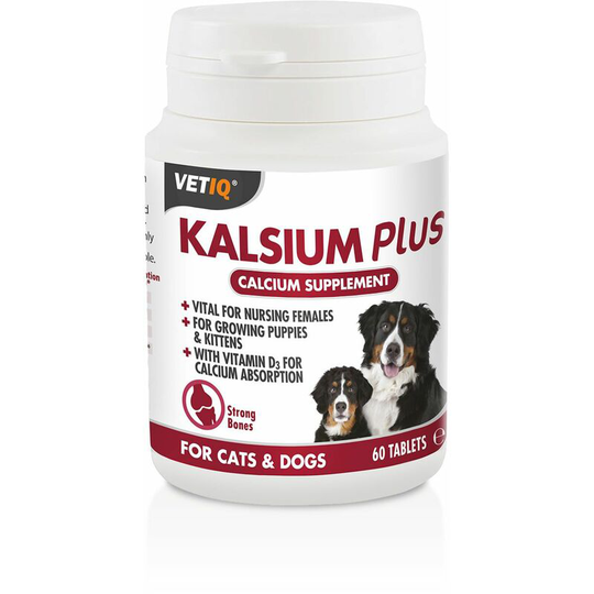 Vetiq Kalsium Plus Tablets For Cats & Dogs - 60 Pack - 2800