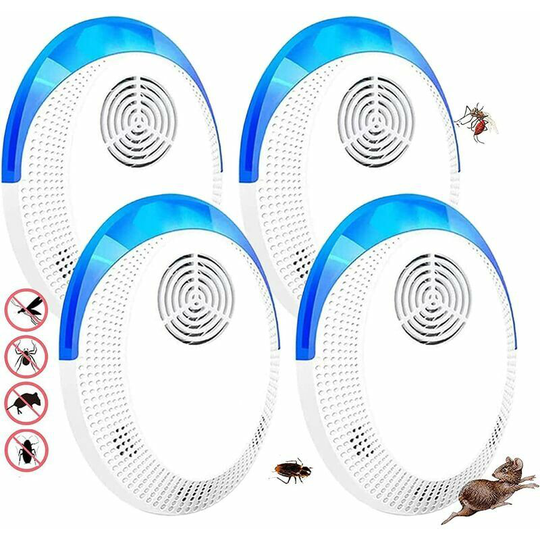 Flkwoh - 4 Packs Mouse Repellent, Ultrasonic Mosquito Repellent, Ultrasonic Mice And Rats Ultrasonic Mouse Repellent Device, Repels Cockroaches,