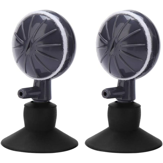 Aougo - Bubble Air Stones, 2pcs Rotating Air Stone Disc Adjustable Oxygen Airstones Diffuser Aeration Pump with Suction Cups for Aquariums Fish Tank