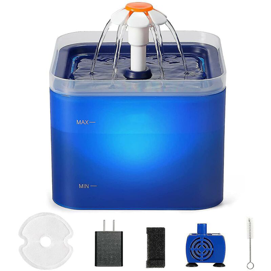 Cat Water Fountain With Led Light 67oz/2.0l Ultra Quiet Cat Drinking Fountain With Filter Automatic,Y