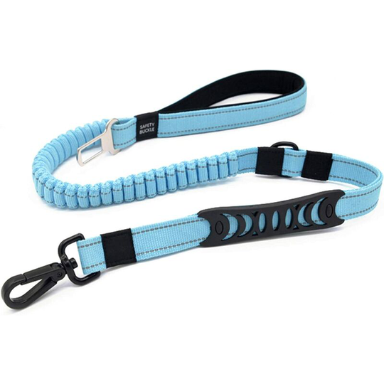 Dog Leash Anti Traction Car Safety Leash Small Medium Large Nylon Reflective Solid (110CM Blue) Soekavia