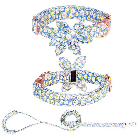 Dog Collars With Flowers, Cute Floral Designs Pet Collars Adjustable Dog Collars,