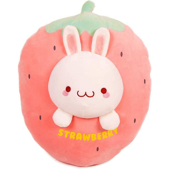 17.7' Bunny Plush Stuffed Animal Pillow-Cute Strawberry Squishy Hugging Plushie-Gifts for Kids Girl Baby