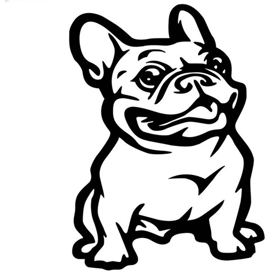 Bulldog Dog Car Sticker Reflective Car Adhesive Tape Styling Decoration, Black - Black