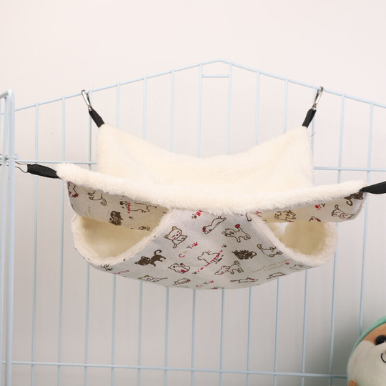 Litzee - Small Animal Hammock, Double Layer Pet Hanging Bed Hammock, Warm Small Animal Hammock Hamster Hammock for Ferret, Squirrels, Chinchillas,