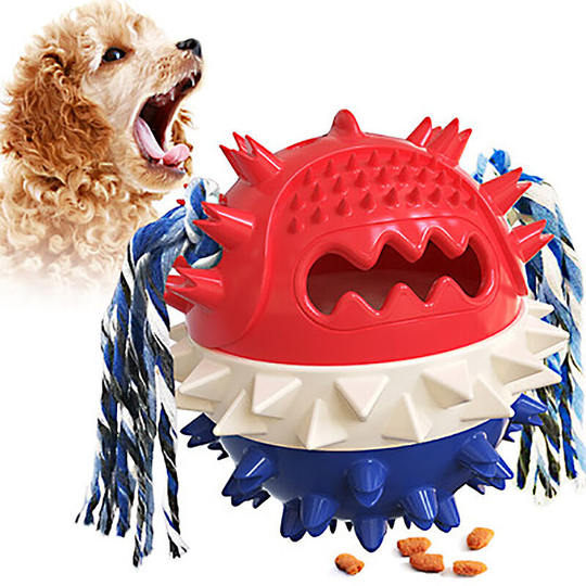 Dog Teeth Brush Stick Dog Toys Chew Massager Rubber Dog Toothbrush Dental Care for Small and Medium Dogs(blue red)