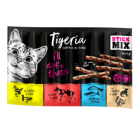 10 x 5g Tigeria Sticks Cat Treats - Special Price!* - Mixed Pack (4 varieties)