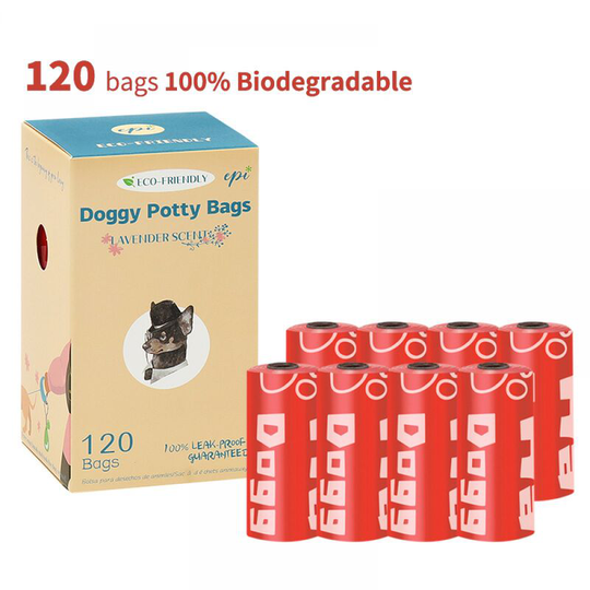Dog Poop Bags, 8 Rolls, Dog Poop Bag Dispenser Poop Bag, Leak Proof & Odorless Red 8 Rolls Thick 1.5 Thread + Hands Free Clip