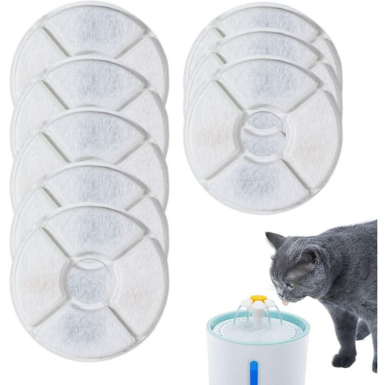 Heguyey - Filters for Pet Fountains, Replacement Pet Fountain Filters with Resin and Activated Carbon, Cat Pet Fountain Filters for Cats and Dogs - 8