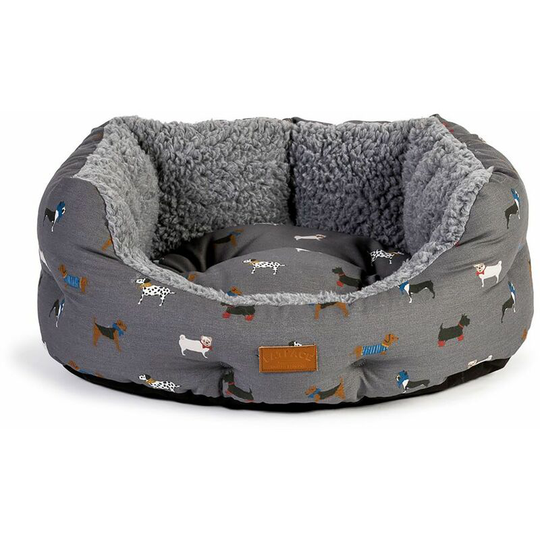 Fatface Marching Dogs Deluxe Slumber Bed - 30' (76 Cm) Grey Marching Dogs - Danish Design