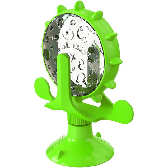 1 piece Windmill Cat Toy, Cat Windmill Spins, Ferris Wheel Interactive Cat Toy, 360° Rotating Food Leak Toy Green
