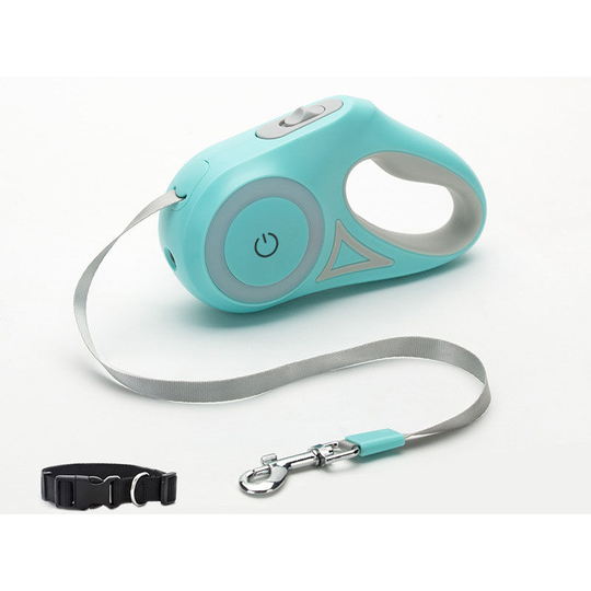 Glowing Dog Leash - Retractable Pet Leash 3m - Dog Supplies Dog Walking Leash m green - Muff