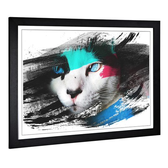 'Blue-Eyed Cat' Framed Art Print
