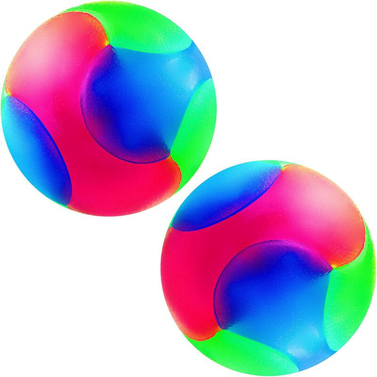 2 Pieces Light Up Dog Balls Large Size led Glowing Elastic Balls Flashing Molar Ball Dog Light Color Balls Interactive Pet Toys for Cats Dogs Chewing