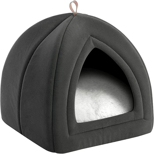 Indoor cat bed cat bed cat tent cat bed, with washable removable cushion, cat bed, dog bed, dark gray, 15 * 14 * 15 inches (38.1 * 35.5 * 38.1 cm)
