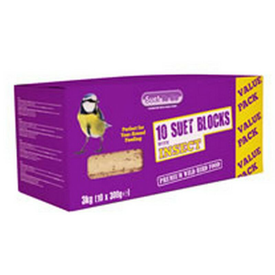 Suet To Go - Suet Blocks With Insect Bird Treats (Pack Of 10) (10 x 300g) (Suet with Insect) - Suet with Insect