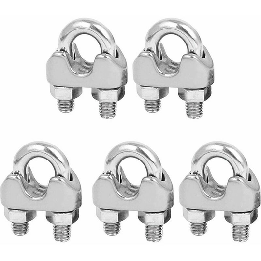 5 Pieces M6 Steel Cable Clamp u Shaped Clamps u Bolt u Shaped Rope Clamp For Cable Clothesline Steel Cable Clamp Steel Clamps