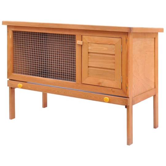 Topdeal - Outdoor Rabbit Hutch Small Animal House Pet Cage 1 Layer Wood VDTD06895