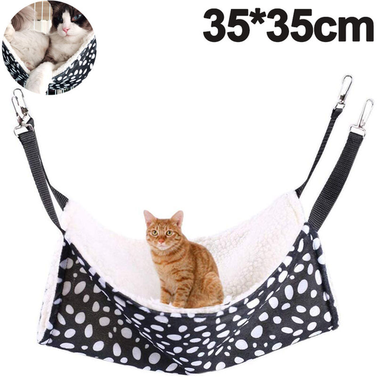 Hanging Cat Hammock, Pet Hammock for Cage, Adjustable Cat Bed Two Sides Comfortable/Waterproof Resting Sleepy Pad for Cats Small Dogs Rabbits or