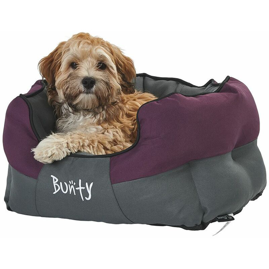 Anchor Soft Dog Bed Waterproof Washable Hardwearing Pet Basket Mat Cushion - Purple - Small - Bunty