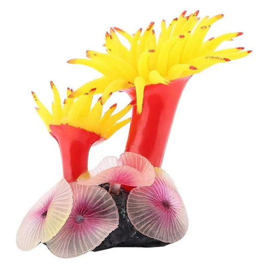 Litzee - Artificial Coral Plant for Aquarium Decorating Ornament(Yellow)