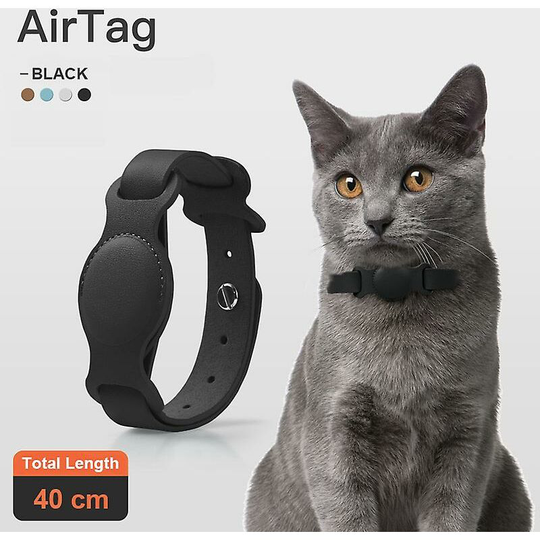 New Leather Pet Adjustable Collar For Apple Airtag Location Tracker Cat Anti Loss b Thsinde