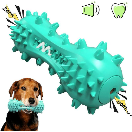 Cleanable Dog Toy, Dog Toothbrush, Solid Rubber Chew Toy for Small and Medium Dogs, Blue Soekavia