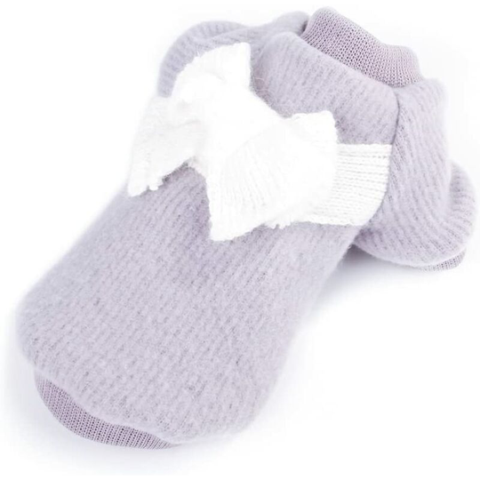 Winter Flannel Sweatshirt Small Dog Chihuahua Yorkshire Hooded Clothes Dog Jacket (S, Grey)
