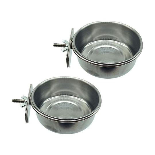 2 Pack Parrot Bird Food Bowls
